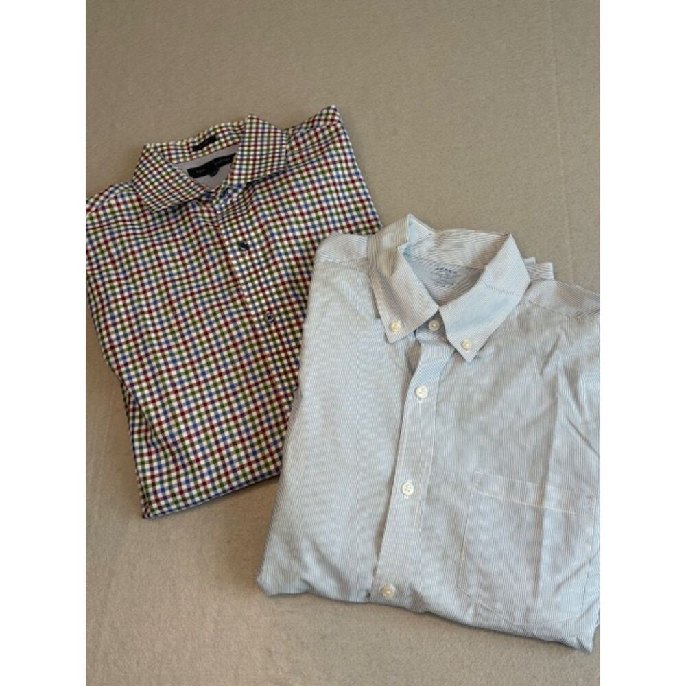 J.Crew Tommy Hilfiger Mens Slim Fit Button Down Shirt M 100% Lightweight Cotton